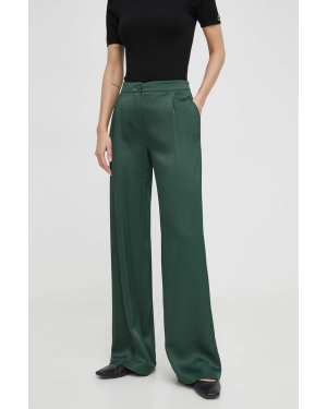 Patrizia Pepe spodnie damskie kolor zielony proste high waist
