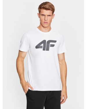 4F T-Shirt 4FAW23TTSHM0877 Biały Regular Fit