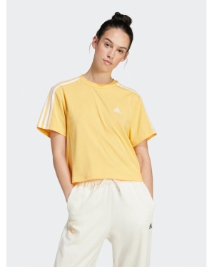 adidas T-Shirt Essentials 3-Stripes IS1575 Żółty Loose Fit