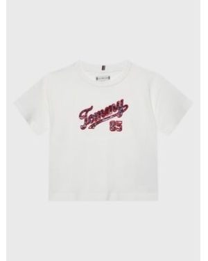 Tommy Hilfiger T-Shirt Sequins KG0KG07087 M Biały Regular Fit