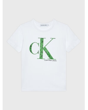 Calvin Klein Jeans T-Shirt Grid Monogram IB0IB01455 Biały Regular Fit