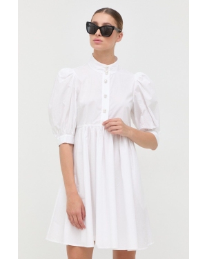 Custommade sukienka bawełniana kolor biały mini rozkloszowana