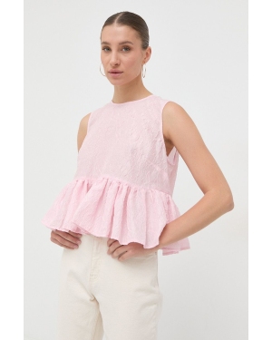 Custommade bluzka damska kolor różowy gładka