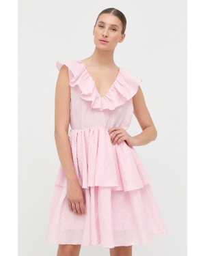 Custommade sukienka kolor różowy mini rozkloszowana