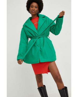 Answear Lab kurtka damska kolor zielony przejściowa oversize
