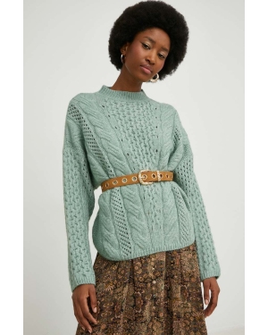 Answear Lab sweter damski kolor turkusowy z półgolfem
