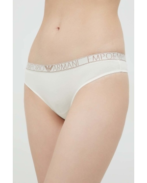 Emporio Armani Underwear stringi kolor beżowy