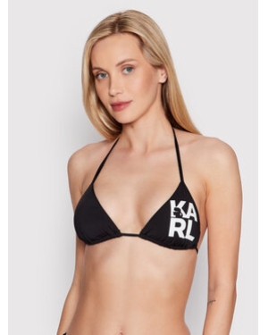 KARL LAGERFELD Góra od bikini Printed Logo KL22WTP01 Czarny