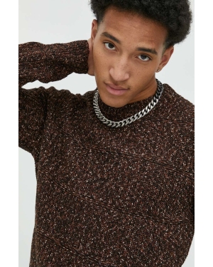 Premium by Jack&Jones sweter Karter męski kolor brązowy