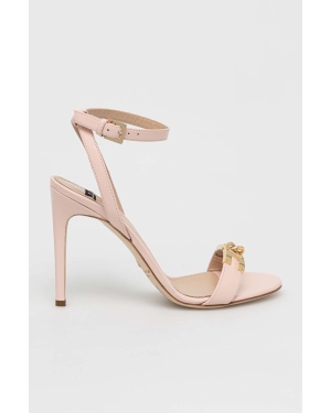 Elisabetta Franchi sandały skórzane kolor różowy