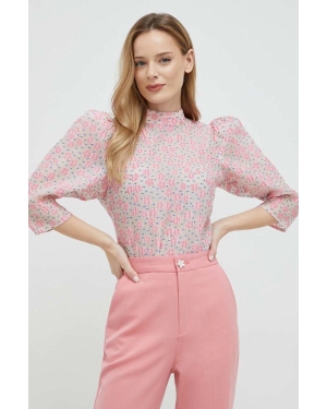 Custommade bluzka Davida damska kolor różowy wzorzysta