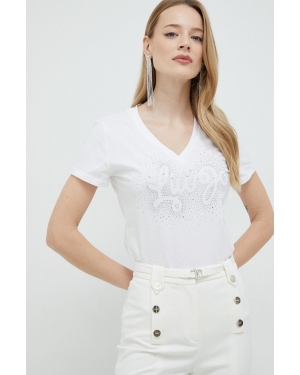 Liu Jo t-shirt bawełniany kolor biały