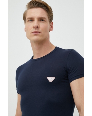 Emporio Armani Underwear t-shirt męski kolor granatowy gładki