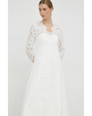 Ivy Oak sukienka kolor biały maxi rozkloszowana