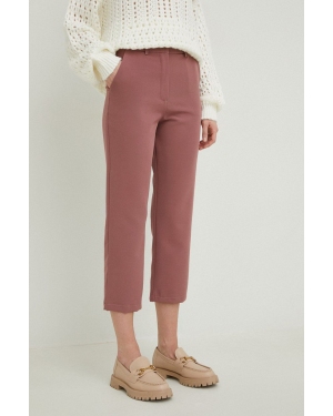 Answear Lab spodnie damskie kolor różowy proste high waist