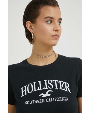 Hollister Co. t-shirt bawełniany kolor czarny