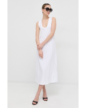 Max Mara Leisure sukienka kolor biały midi prosta