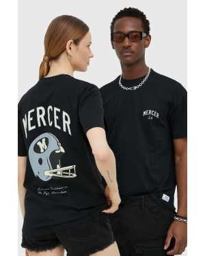 Mercer Amsterdam t-shirt bawełniany kolor czarny z nadrukiem