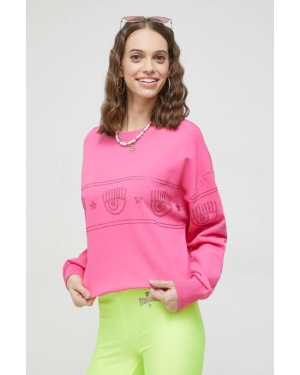 Chiara Ferragni bluza Maxi Logomania damska kolor różowy z aplikacją