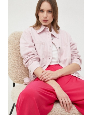 Weekend Max Mara kurtka jeansowa damska kolor różowy przejściowa