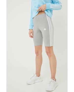 adidas szorty damskie kolor szary z aplikacją medium waist HF5956