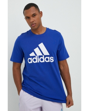 adidas t-shirt bawełniany kolor niebieski z nadrukiem IC9351