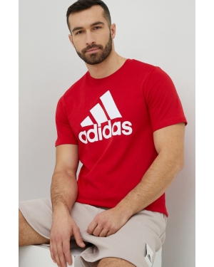 adidas t-shirt bawełniany kolor czerwony z nadrukiem IC9352