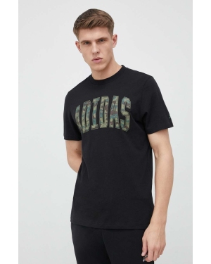 adidas t-shirt męski kolor czarny z nadrukiem
