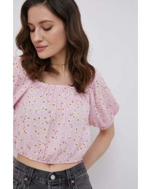Billabong bluzka damska kolor różowy w kwiaty
