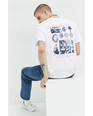 Billabong t-shirt bawełniany kolor biały z nadrukiem