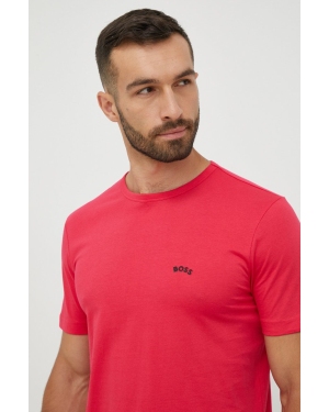 Boss Green t-shirt bawełniany kolor różowy gładki
