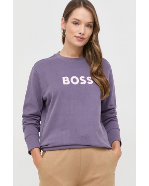 BOSS bluza bawełniana 50468357 damska kolor fioletowy z nadrukiem