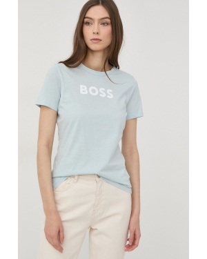 BOSS t-shirt bawełniany 50468356 kolor niebieski