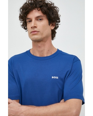 BOSS t-shirt BOSS GREEN męski kolor niebieski z aplikacją