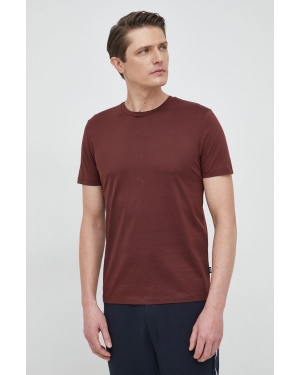 BOSS t-shirt bawełniany kolor bordowy