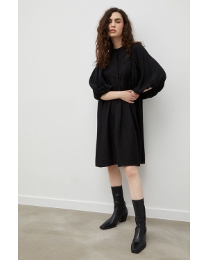 Bruuns Bazaar sukienka kolor czarny mini rozkloszowana