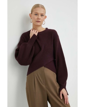 Bruuns Bazaar sweter z domieszką wełny Sedum Irina damski kolor bordowy