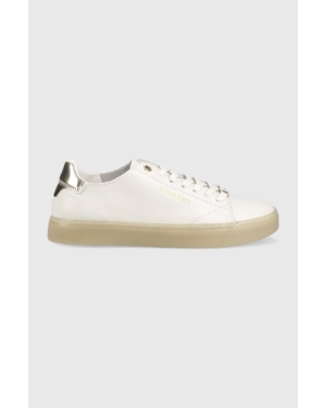 Calvin Klein sneakersy skórzane Cupsole Unlined Lace Up kolor biały