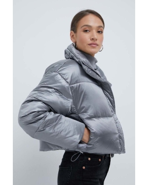 Calvin Klein kurtka damska kolor srebrny zimowa oversize