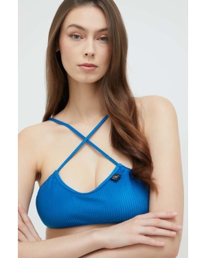 Calvin Klein biustonosz kąpielowy kolor niebieski miękka miseczka
