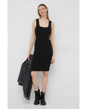 Calvin Klein sukienka kolor czarny midi dopasowana