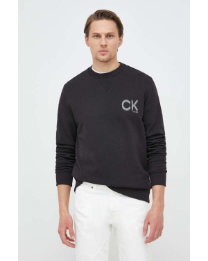 Calvin Klein bluza bawełniana męska kolor czarny gładka