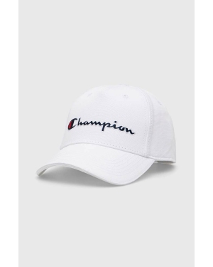 Champion czapka z daszkiem bawełniana kolor biały z aplikacją