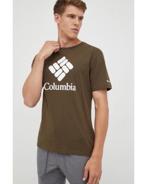 Columbia t-shirt męski kolor zielony 1680053-014