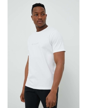 Columbia t-shirt męski kolor biały z aplikacją