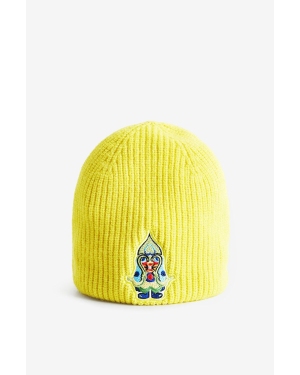 Desigual czapka kolor żółty