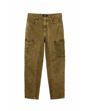 Desigual spodnie męskie kolor brązowy w fasonie cargo