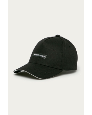 Emporio Armani czapka z daszkiem bawełniana kolor czarny