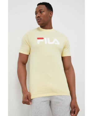 Fila t-shirt bawełniany kolor żółty z nadrukiem