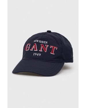 Gant czapka z daszkiem kolor granatowy z aplikacją